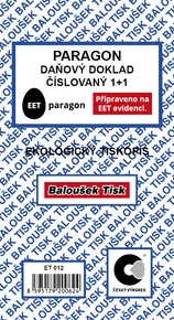 Paragon - daňový doklad číslovaný ET012